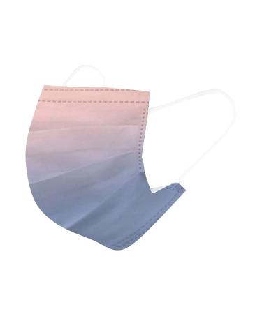 Disposable Face Shield 50Pcs Breathable Face Cover with Gradient Printed - Comfortable Protective Schal for Men Women D One Size