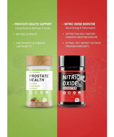FW ZONE Prostate Support Nitric Oxide Booster Kit Include Turmeric Root Mushroom Blend and Saw Palmetto extracts Designed to Protect and Support Prostate Healthy - 90 Capsules &60capsules - Buy Online on GoSupps.com