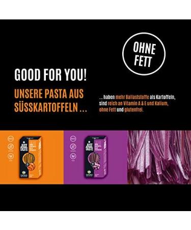 Just Taste Be different JUST TASTE Lilac Sweet Potato Fettuccine Pot The new organic plant-based pasta 250 g - Buy Online on GoSupps.com
