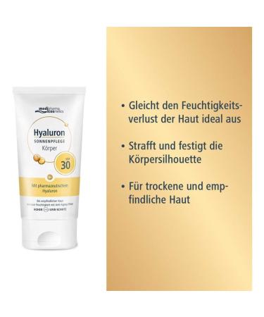 Hyaluron Sun Care Body Cream SPF 30 - Hydrating Sunscreen for All Skin Types - 150 ml - Shop Internationally! - Buy Online on GoSupps.com