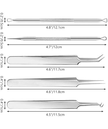 Japard Professional 5 Pcs Blackhead Remover Kit - Stainless Steel Tools for Acne, Pimple, Blemish, and Whitehead Removal on Nose and Face - Buy Online on GoSupps.com