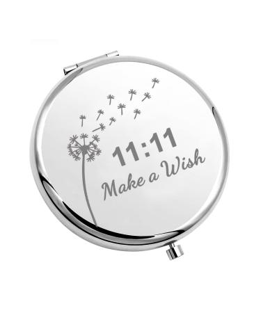 CHOORO Dandelion Wishing Pocket Mirror Gift 11:11 Make a Wish Compact Mirror Spiritual Gift for Wish Lover (Make a Wish-M)