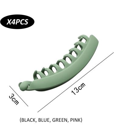 4 Pieces Banana Clips Firm Non-Slip Clips Practical Hair Clips Double Rows Of Gripping Teeth Clips Colorful Vertical Banana Clips Ponytail Hair Accessories For Ladies And Girls - Buy Online on GoSupps.com