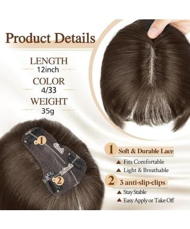 Natural Hair Toppers With Bangs For Women Adding Hair Volume Topper (GREY) - Buy Online on GoSupps.com