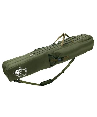 Ferocity fishing bag rod bag rod case fishing case 3 chamber Made in EU with fish pattern 023 Green 150