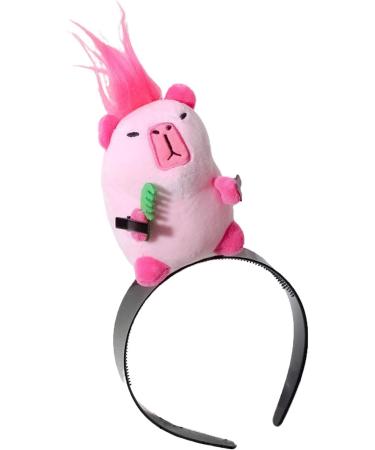 Capybara Face Wash Headband - Capybara Animal Funny Headband | Non-Slip Hair Bands for Women Cute Animal Hair Hoop Solid Head Band Hair Accessories pink - Buy Online on GoSupps.com