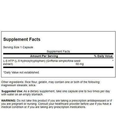 Swanson Premium Extra Strength 5-HTP Amino Acid - 50mg | 60 Capsules (3 Pack) - International Shipping Available - Buy Online on GoSupps.com