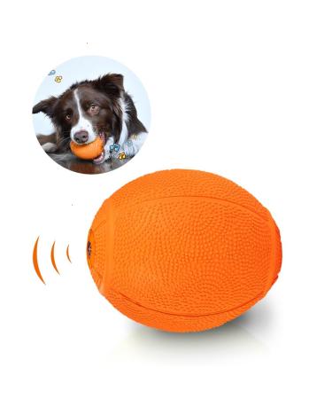 Laroo dog toys dogball squeaker durable natural rubber dog football squeakers throw dog balls cubes for small & large dogs. ... 6.5*8cm orange