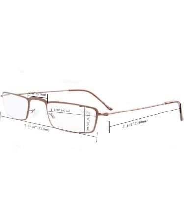 Eyekepper 5pcs Stainless Steel Half-Eye Reading Glasses +3.00 | Durable & Stylish Readers for All | International Shipping Available - Buy Online on GoSupps.com
