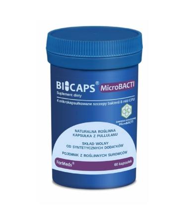 Formeds - Bicaps Microbacti - probiotic - composition of 4 micro -capsized bacterial strains 8 billion KBE - dietary supplements - 1 capsule per day - 60 capsules