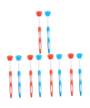 Healeved 10 STK Tongue cleaning brush Tools Professional tongue cleaner tongue brush for adult tongue lagscarves of professional tongue scraps adult nanoplasty orangex5st 19.5x3x0.6cmx5pcs