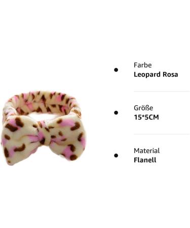 Demarkt Bowknot Hairband - Leopard Pink Makeup & Cosmetic Shower Headband for Women | International Shipping - Buy Online on GoSupps.com