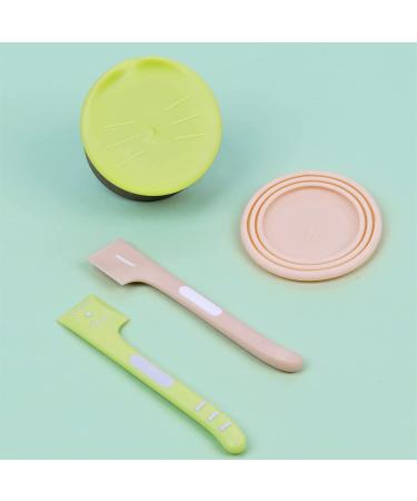 2 Pack Cat Can Covers & Spoons Set - Cute Cat Shaped Lids with Right Angle Spoons - Universal Fit Pet Food Can Tops in Green and Pink - Buy Online on GoSupps.com