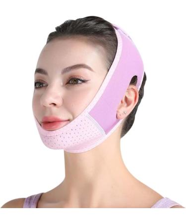 Chin Strap for Double Chin for Women Soft V Line Face Lifting Chin Strap Double Chin Reducer Slimming Face Mask Lifting Belt (Purple Pink) - Buy Online on GoSupps.com