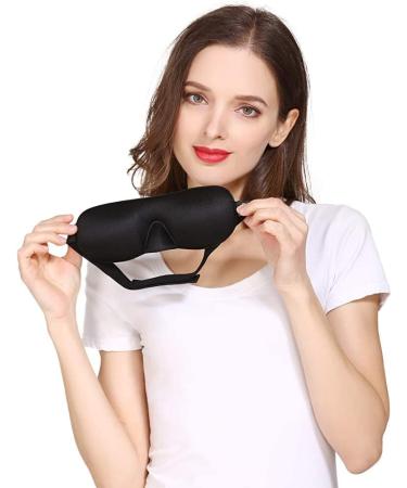 Lonfrote 3D Contoured Sleep Mask with Earplugs and Carry Pouch - Black - Buy Online on GoSupps.com