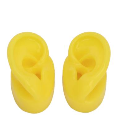 Silicone Ear Model 1 Pair Soft Tough Bubble Free Ear Acupuncture Model Waterproof Ear Displays Mould silicone ear covers Yellow