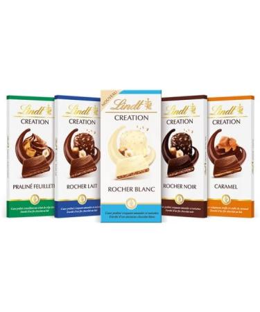 Lindt - Tablette CREATION Blanc Rocher Pralin - Chocolat Blanc 148g (Lot de 4) Rocher Blanc 150g (Lot de 4) - Buy Online on GoSupps.com
