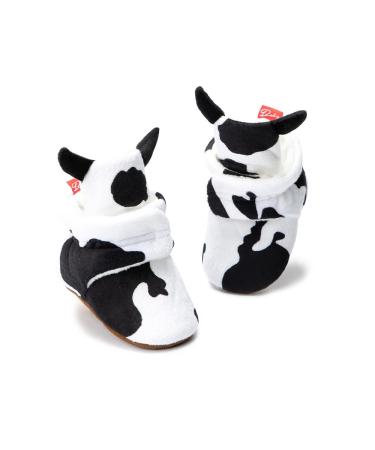 Sonsage Infant Baby Girls Boys Snow Boots Soft Anti-Skid Sole Ankle Premium Booties Newborn Toddler Prewalker Winter Warm Crib Shoes 12-18 Months A02 Cow