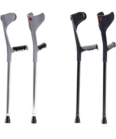 Forearm Crutches Silver/Black Ergonomic Adjustable Lightweight Folding Walking Crutches for The Adults/Young/Elder It's so Kind of You Prosperous - Buy Online on GoSupps.com