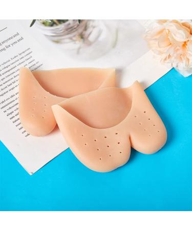 XIDAJIE 1 Pair Gel Toe Cap Protector Gel Toe Protectors Cushioning Gel Toe Caps Prevent Calluses and Blisters Nude Close