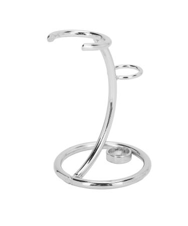 Shaving brush and razor stand stainless steel rasi stand razor tool men's razor brush holder for storing security razors (silver)