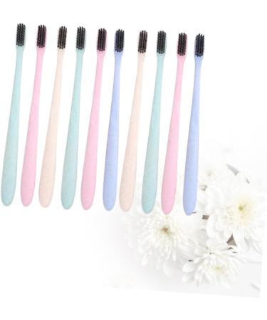 Partykindom 10-Pack Soft Charcoal Manual Toothbrushes - Eco-Friendly Compostable Bristles for Adults - Buy Online on GoSupps.com