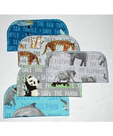 Save The Animals 2 Ply Printed Flannel 8x8 Inches Set of 5 - Buy Online on GoSupps.com
