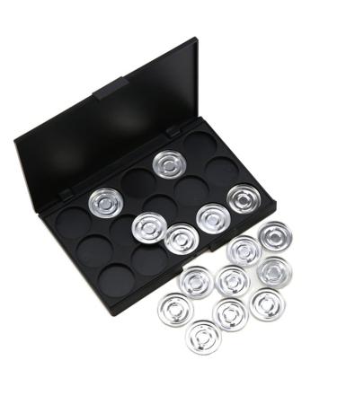 Angoily 15 Eyeshadow Empty Cosmetic Case Empty Makeup Eye Shadow Box Concealer Travel Aluminum Plate