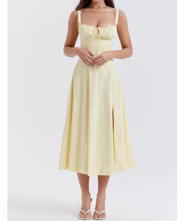 Womens Summer Smocked Dress Sleeveless V Neck Dress 1 Medium - Buy Online on GoSupps.com