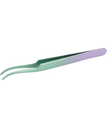 Eyelash Extension Tweezers | Curved Travel Tweezers in Purple & Green Gradient | Ideal for Professionals - Buy Online on GoSupps.com