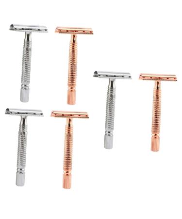 Beavorty 6 Stk Razor Handwasier Tools for Men Rasuradoras Para Hombres Razor For Body Hairstream Affi Double -Side man The handle made of an aluminum alloy