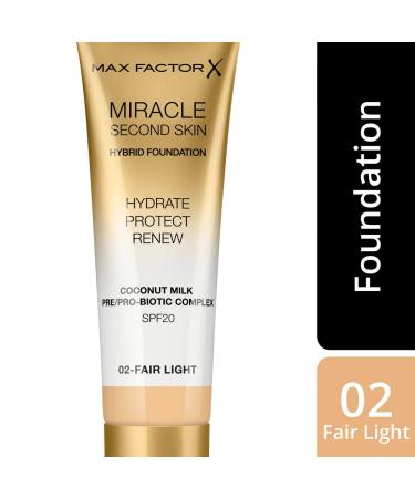 Max Factor Miracle Second Skin Hydrating Foundation 02 Fair-Light - 30ml - Buy Online on GoSupps.com