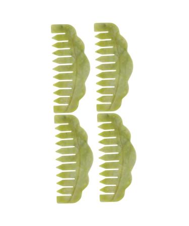 Magiclulu 4 pieces massage comb Hand massager massage device for the scalp care gua-sha jade kamm gua Sha board massage gauge jade-face sucks guasha handy xiuyan-jade brush women