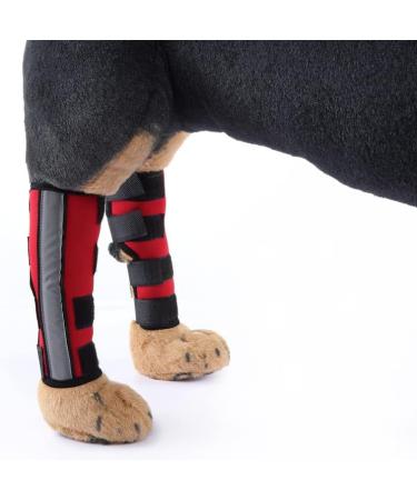 Dog Knee Brace 2-Pack Dog Rear Leg Brace for Rehabilitation of Injured Dislocated Patella Torn ACL Arthritis or Diseased Legs Dog Canine Rear Hock Joint Wrap|Red (L) - Buy Online on GoSupps.com