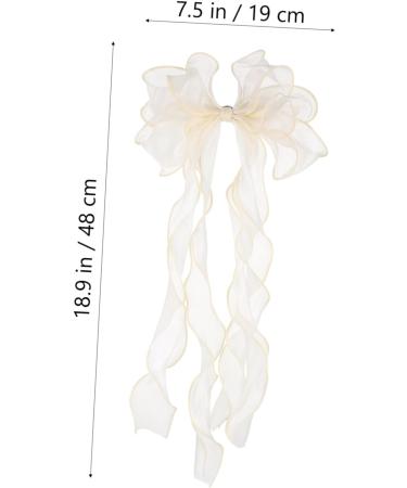 FRCOLOR 1pc Hairpin Hair Bow Headpieces Three- Layer Bow Hair Clip Korean Bridal Headpieces for Wedding Lace Ponytail Holder Bowknot Ribbon for Bows Bride Fabric Fashion Headband 48X19X1CM Beige - Buy Online on GoSupps.com
