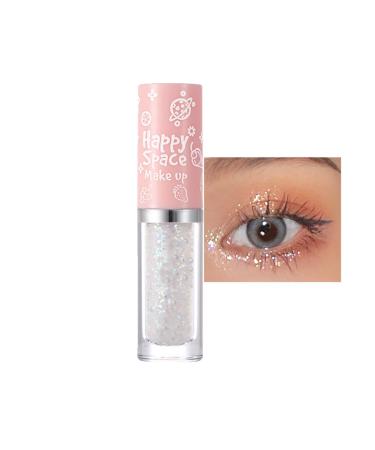 Glitter Eyeshadow - Shimmer White Cream Eyeshadow Stick - Diamond Liquid Blendable Sparkly Eye Make-up - Long Lasting Waterproof Highly Pigmented Quick Drying Liquid Eyeshadow (White Broken Diamond)