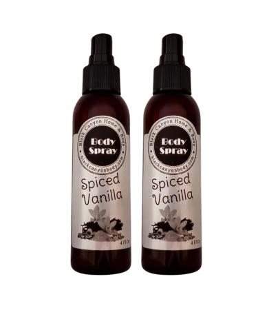 Spiced Vanilla Scented Body Spray 4 Oz (2 Pack)