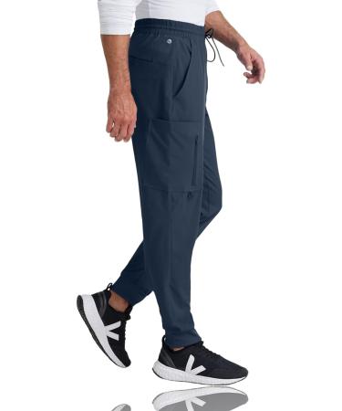 BARCO One Vortex Men's Scrub Jogger - Elastic Waist Eco-Friendly 4-Way Stretch Pant - Steel - Size Medium - Buy Online on GoSupps.com