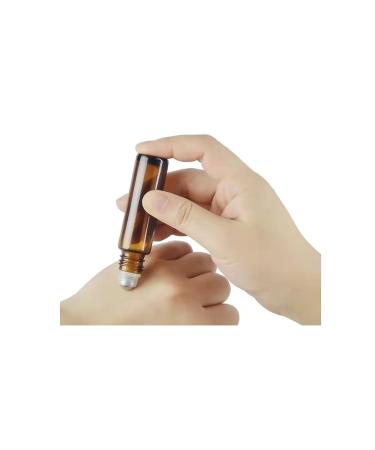 Timiili Portable 10ml Amber Glass Essential Oil Roller Bottles - 7 Pack with Stainless Steel Roller Balls - Buy Online on GoSupps.com