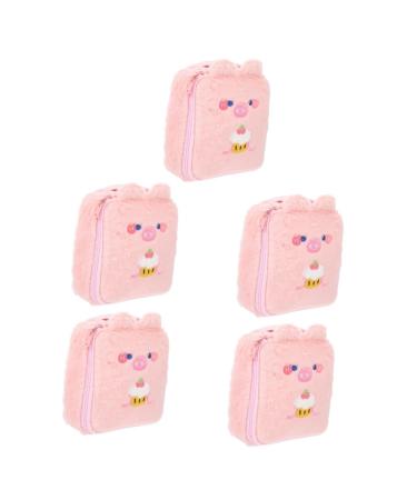 Healeved 5 piece of plush storage bag women's carrier bag women's travel bag mini travel bag Large capacity period pocket tampon bag breastfeeding pillow holder portable