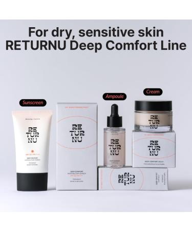 RETURNU Deep Comfort Set Moisturizing Ampoule & Face Cream with Birch Sap & Panthenol Hydrating and Soothing Vegan Skincare for Dry Sensitive Skin Korean Skincare Duo (1.01 fl. oz + 1.69 fl. oz) - Buy Online on GoSupps.com