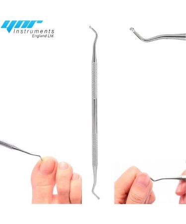 Podiatry Blacks Files and Probe by YNR - German Chiropody Blacks File Spoon and Swan Neck Probe for Podiatry Use - Pedicure Foot Care Tools (Dual Sided Spoon) - Buy Online on GoSupps.com