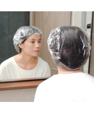 100 Pack Disposable Shower Caps - Waterproof Hair Processing Caps for Women, Men, Girls - Multi-Use Clear Transparent Caps by MrSunix - Buy Online on GoSupps.com