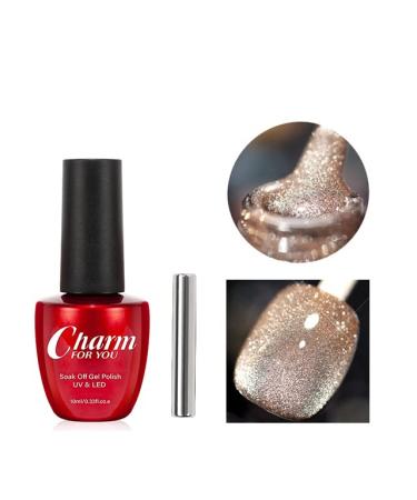 Rose Gold Glitter Gel Nail Polish - Magnetic Sparkling Broken Gel for Halloween Party - Buy Online on GoSupps.com