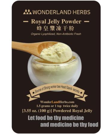 Organic Royal Jelly Freeze-Dried Powder, 6% 10-HAD, Anti-Aging Energy Herb, 100g