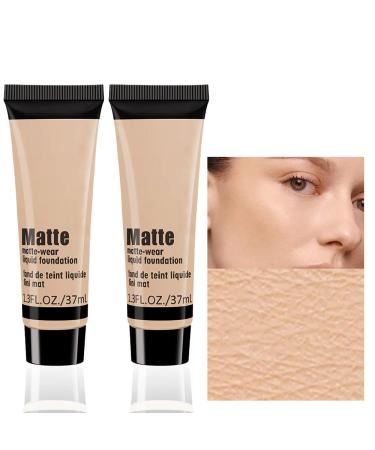 2 Pack Matte Oil Free Concealer Foundation Cream Professional Make-up Base Facial Matte Full Coverage Liquid Concealer Hide Foundation Primer Makeup Repair Kit.(BEIGE 3) - Buy Online on GoSupps.com