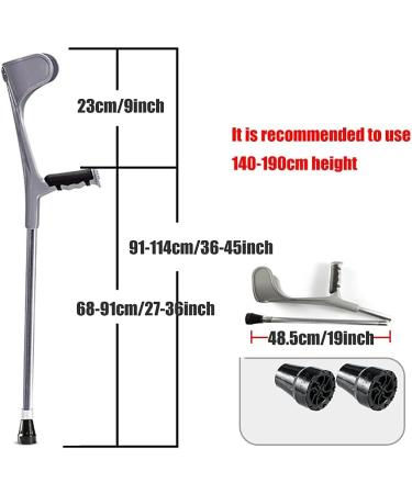 Forearm Crutches Silver/Black Ergonomic Adjustable Lightweight Folding Walking Crutches for The Adults/Young/Elder It's so Kind of You Prosperous - Buy Online on GoSupps.com