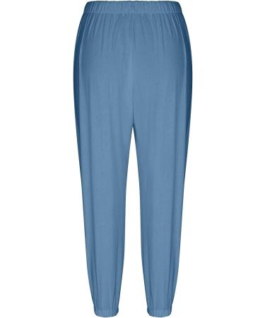 Women's Blue Cotton Sweatpants Set | Loose Straight Casual Pants | Valentines Leggings | Petite Length | Size Large - Buy Online on GoSupps.com