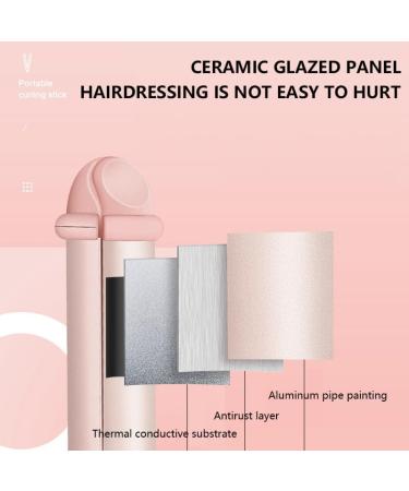 Buy Portable Cordless Curling Iron | USB Rechargeable 2-in-1 Hair Curler & Straightener | Mini Flat Iron for Short Hair - Pink - Buy Online on GoSupps.com