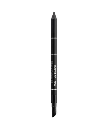 IMPALA | Waterproof Eyeliner with Silicone Dark Gray with Glitter Color No. 02 | Defined Line or Smudged Effect | Easy-to-Apply Creamy Texture | Intense Long-Lasting and Water-Resistant Color 02 Dark Grey Glitter